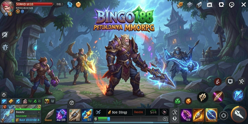 Tangkapan layar utama BINGO188 menampilkan aksi seru dalam dunia MMORPG.