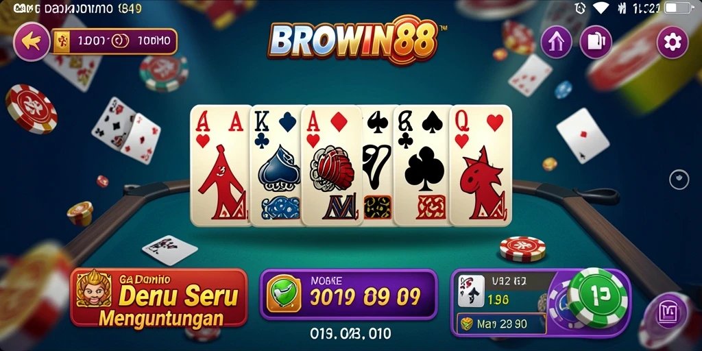 Tampilan gameplay seru dari BROWIN88 dalam permainan Domino.