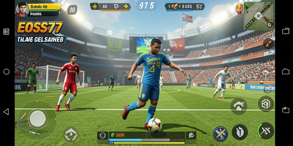 Screenshot gameplay menampilkan aksi seru dalam olahraga di EOS77.