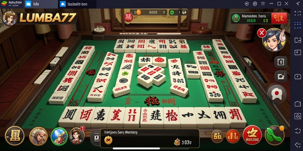 Screenshot gameplay LUMBA77 menampilkan keseruan bermain Mahjong.