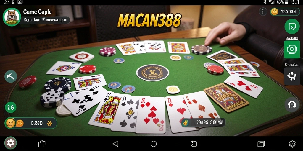 Tampilan gameplay seru dalam aplikasi Gaple MACAN388.
