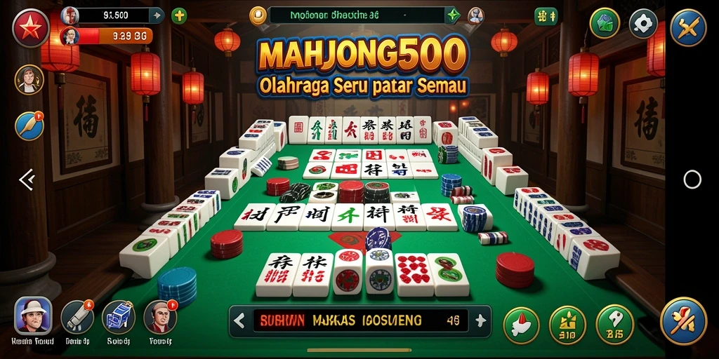 Tampilan permainan seru dan kompetitif di MAHJONG500.