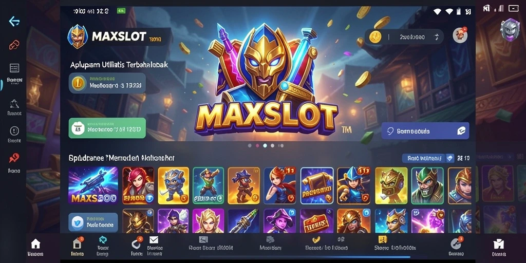 Tampilan antarmuka pengguna aplikasi MAXSLOT yang intuitif dan menarik.