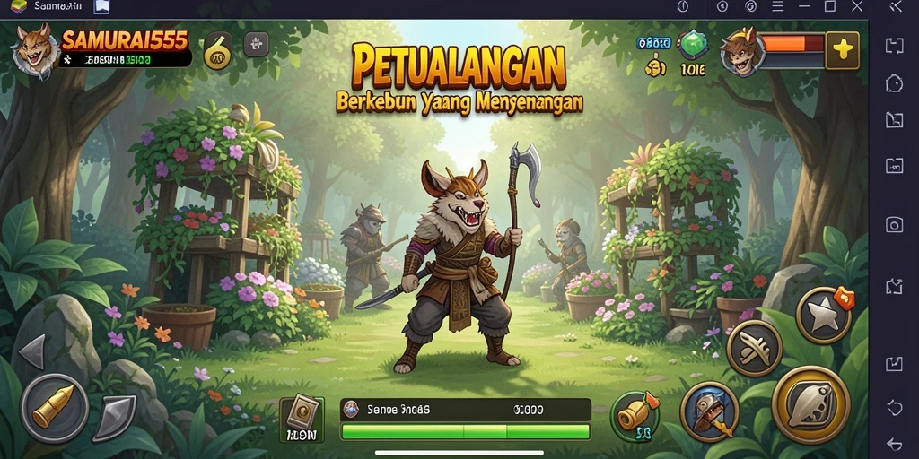 Tampilan gameplay SAMURAI555 yang penuh warna dan menarik.